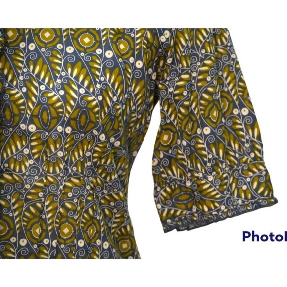 Banana Republic Blouse Women's Size Small Button Down Fitted Print Shirt Lightwe - Picture 4 of 11